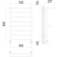 Полотенцесушитель TERMINUS Анкона П8 500х800 нп - Превью изображения №2 — Интернет-магазин Time-Shop