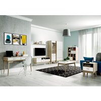 Стол Мебельград Калгари (дуб натуральный светлый/белый матовый) - Превью изображения №2 — Интернет-магазин Time-Shop