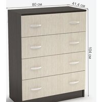Комод Стендмебель Комод Бася КМ-554 4 ящика (дуб белфорт-венге) - Превью изображения №2 — Интернет-магазин Time-Shop