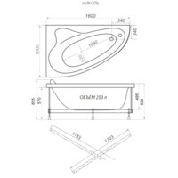 Ванна Triton Николь 160x100 R Стандарт Flat (с гидромассажем) - Превью изображения №3 — Интернет-магазин Time-Shop