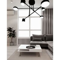 Люстра средней высоты Mirastyle Диод XL-21015/3+3 BK - Превью изображения №2 — Интернет-магазин Time-Shop