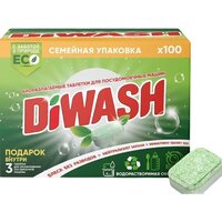 DiWash Бесфосфатные в водорастворимой пленке (100 шт)