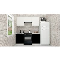 Готовая кухня ВерсоМебель Эко-1 1.7 (белый фасадный/черный/ст.мрамор итальянский) - Превью изображения №2 — Интернет-магазин Time-Shop