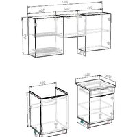 Готовая кухня ВерсоМебель Эко-1 1.7 (белый фасадный/черный/ст.мрамор итальянский) - Превью изображения №8 — Интернет-магазин Time-Shop