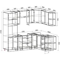 Готовая кухня Интерлиния Мила Лайт 1.68x2.4 правая без столешницы (белый платинум) - Превью изображения №2 — Интернет-магазин Time-Shop