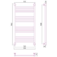 Полотенцесушитель Сунержа Богема+ прямая 1000х500 00-0220-1050 - Превью изображения №3 — Интернет-магазин Time-Shop