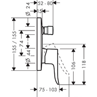 Смеситель без скрытого механизма Hansgrohe Metris 31454000 - Превью изображения №2 — Интернет-магазин Time-Shop