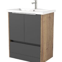 Дабер Тумба под умывальник 017 Cersanit Como 70 Т17.7С.0.22Б (дуб галифакс/серый/ручка белая)