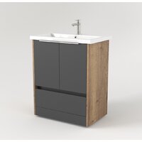  Дабер Тумба под умывальник 017 Cersanit Como 70 Т17.7С.0.22Б (дуб галифакс/серый/ручка белая) - Превью изображения №2 — Интернет-магазин Time-Shop