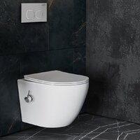 Унитаз подвесной Roxen Antares Bidet в комплекте с инсталляцией StounFix Dual Fresh 6 в 1 934445 (кнопка: белый глянец) - Превью изображения №11 — Интернет-магазин Time-Shop