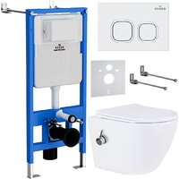 Roxen Antares Bidet в комплекте с инсталляцией StounFix Dual Fresh 6 в 1 934445 (кнопка: белый глянец)