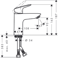 Смеситель Hansgrohe Logis 71101000 - Превью изображения №2 — Интернет-магазин Time-Shop