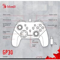 Геймпад A4Tech Bloody GP30 (черный/красный) - Превью изображения №9 — Интернет-магазин Time-Shop
