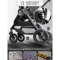 Коляска прогулочная «книга» Amarobaby Somnium AB25-10SOMNIUM/11 (серый) - Превью изображения №5 — Интернет-магазин Time-Shop