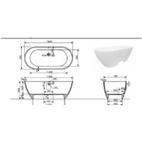 Ванна Эстет Miami 160x75 Silk ФР-00014380 - Превью изображения №6 — Интернет-магазин Time-Shop
