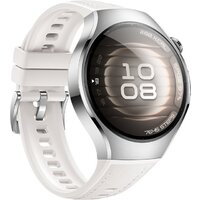 Умные часы Huawei Watch 5 42 мм (серебристый, с белым силиконовым ремешком, международная версия) - Превью изображения №5 — Интернет-магазин Time-Shop