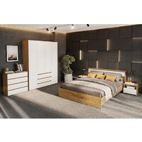 Кровать Mio Tesoro Некст 1 160x200 (дуб золотой/белый) - Превью изображения №3 — Интернет-магазин Time-Shop