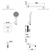 Душевая система  Vieir V25005-3C - Превью изображения №2 — Интернет-магазин Time-Shop