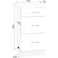 Шкаф напольный Кортекс-мебель Корнелия Лира НШ50р3ш (дуб сонома/королевский опал) - Превью изображения №5 — Интернет-магазин Time-Shop