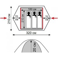 Кемпинговая палатка Tramp Lite Tourist 3 (песочный) - Превью изображения №2 — Интернет-магазин Time-Shop