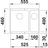 Кухонная мойка Blanco Rotan 340/160-U 526096 (черный) - Превью изображения №2 — Интернет-магазин Time-Shop
