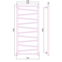 Полотенцесушитель Сунержа Сирокко 1200х500 00-0253-1250 - Превью изображения №4 — Интернет-магазин Time-Shop