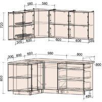 Кухонный модуль Интерлиния Мила Матте 1.5x1.8 А (керамика/керамика/опал светлый) - Превью изображения №5 — Интернет-магазин Time-Shop