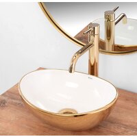 Умывальник Rea Sofia mini (белый/золотистый) - Превью изображения №3 — Интернет-магазин Time-Shop