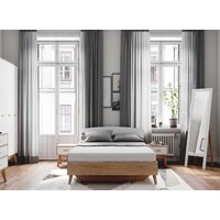 Кровать Мебельград Калагри 140 (дуб натуральный светлый/белый матовый) - Превью изображения №4 — Интернет-магазин Time-Shop