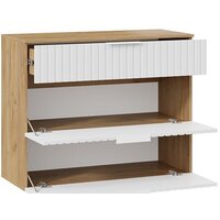 Тумба для обуви Трия Хилтон комбинированная Исп.2.3 (дуб крафт золотой/белый матовый) - Превью изображения №3 — Интернет-магазин Time-Shop