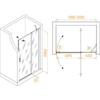 Душевая дверь RGW LE-004 351200412-21 - Превью изображения №4 — Интернет-магазин Time-Shop