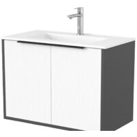 Дабер Тумба под умывальник 018 WeltWasser Deilbach 7517-70 Т18.7W.0.20Ч (белый древесный/серый/ручка черная)