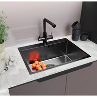 Кухонная мойка Mixline Pro 552933 (черный графит, с сифоном) - Превью изображения №6 — Интернет-магазин Time-Shop