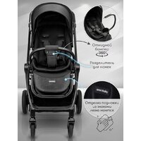 Коляска прогулочная «книга» Amarobaby Somnium AB25-10SOMNIUM/09 (черный) - Превью изображения №7 — Интернет-магазин Time-Shop