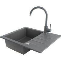 Кухонная мойка Kernau KGS A 4560 1B1D Grey Metallic - Превью изображения №6 — Интернет-магазин Time-Shop