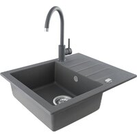 Кухонная мойка Kernau KGS A 4560 1B1D Grey Metallic - Превью изображения №2 — Интернет-магазин Time-Shop