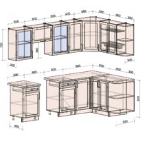 Готовая кухня Интерлиния Тренд 1.5x2.6 правая (мята/мята/дуб бунратти) - Превью изображения №6 — Интернет-магазин Time-Shop