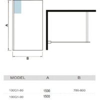 Стеклянная шторка для ванны WeltWasser WW 100G1-80 - Превью изображения №3 — Интернет-магазин Time-Shop