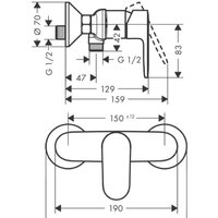 Смеситель Hansgrohe Vernis Blend 71640670 - Превью изображения №2 — Интернет-магазин Time-Shop