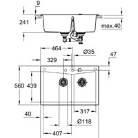 Кухонная мойка Grohe K700 90-C 83.8/55.9 2.0 31657AT0 (серый гранит) - Превью изображения №2 — Интернет-магазин Time-Shop