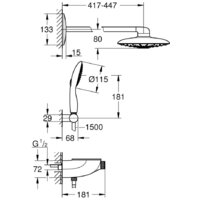 Душевая система  Grohe Rainshower System Smartcontrol 360 Duo 26443000 - Превью изображения №2 — Интернет-магазин Time-Shop