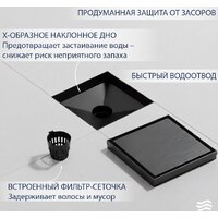 Трап/канал Lauter 214006-G2MB 150x150 (черный матовый) - Превью изображения №3 — Интернет-магазин Time-Shop