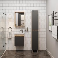  Onika Шкаф-пенал Милтон 30 403078 (серый/дуб сонома) - Превью изображения №2 — Интернет-магазин Time-Shop