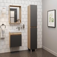  Onika Шкаф-пенал Милтон 30 403078 (серый/дуб сонома) - Превью изображения №3 — Интернет-магазин Time-Shop