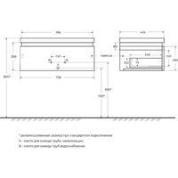  Cezares Тумба под умывальник SLIDER-800-1C-SO-RT-P - Превью изображения №2 — Интернет-магазин Time-Shop