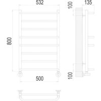 Полотенцесушитель TERMINUS Евромикс П8 500x800 нп (хром) - Превью изображения №3 — Интернет-магазин Time-Shop