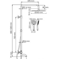 Душевая система  Wasserkraft A188.161.155.WM Thermo - Превью изображения №3 — Интернет-магазин Time-Shop
