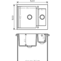 Кухонная мойка Polygran Brig-620 (черный 16) - Превью изображения №2 — Интернет-магазин Time-Shop