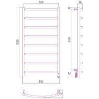 Полотенцесушитель Сунержа Галант 4.0 1000х500 МЭМ правый 00-0831-1050 - Превью изображения №4 — Интернет-магазин Time-Shop