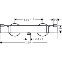 Смеситель Hansgrohe Ecostat 13116000 - Превью изображения №2 — Интернет-магазин Time-Shop